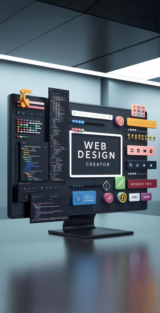 Advanced visual design and motion graphics Next generation visual design interface showcasing web design tools and motion elements