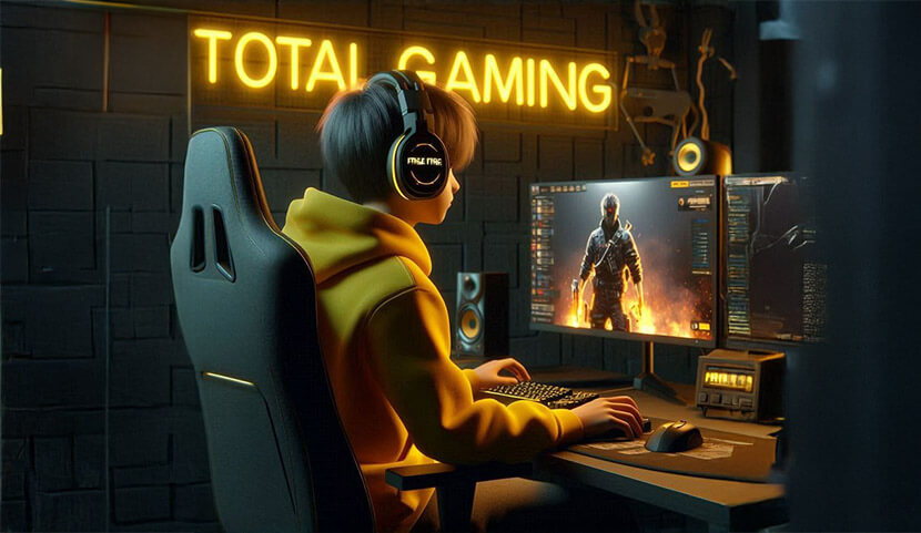 Advanced Program in Game Art and Design with Specialization Course Cinematic game scene in an industrial setting with fire and characters