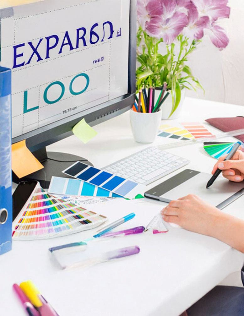 Logo design and visual branding | Arena Animation Designer creating logo concepts using color palettes and digital tools