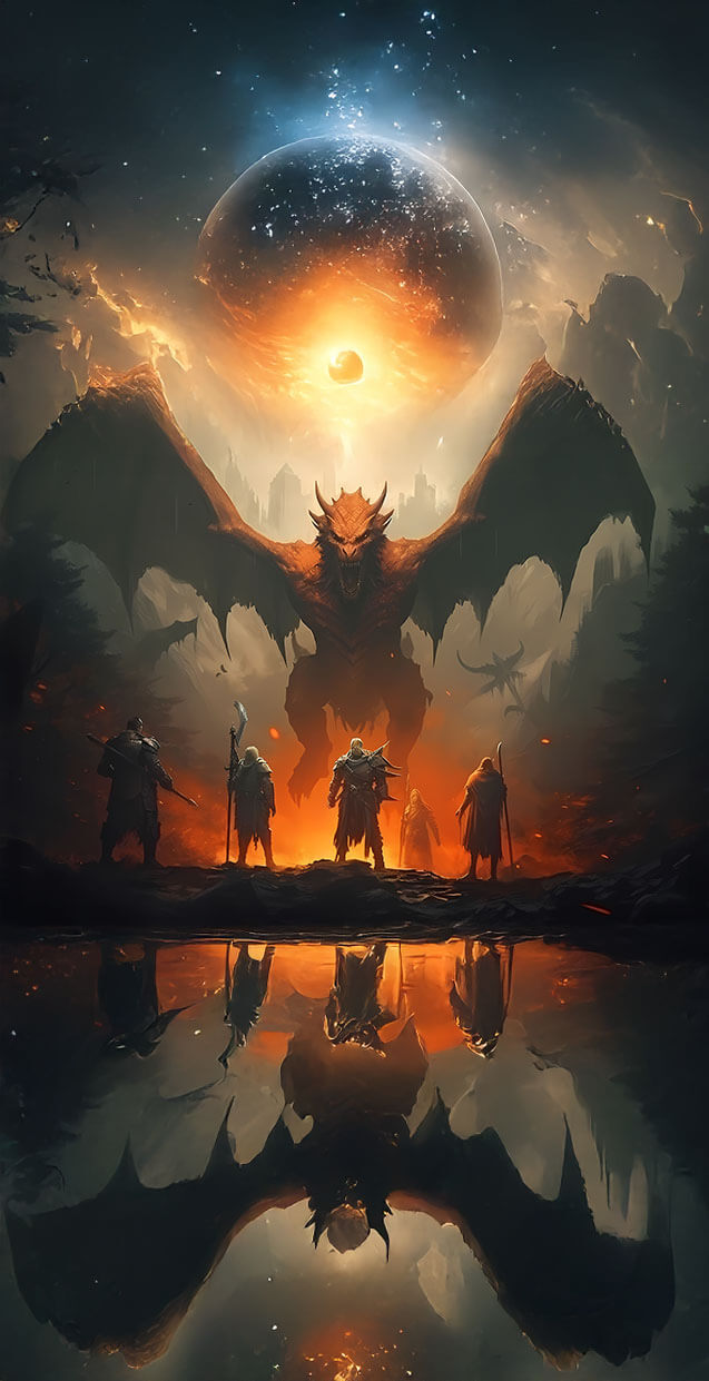 Stylized warrior character using fire magic in a dark forest illustration