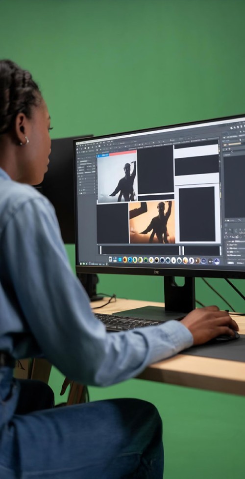 Digital Video Editing Person Editing Video