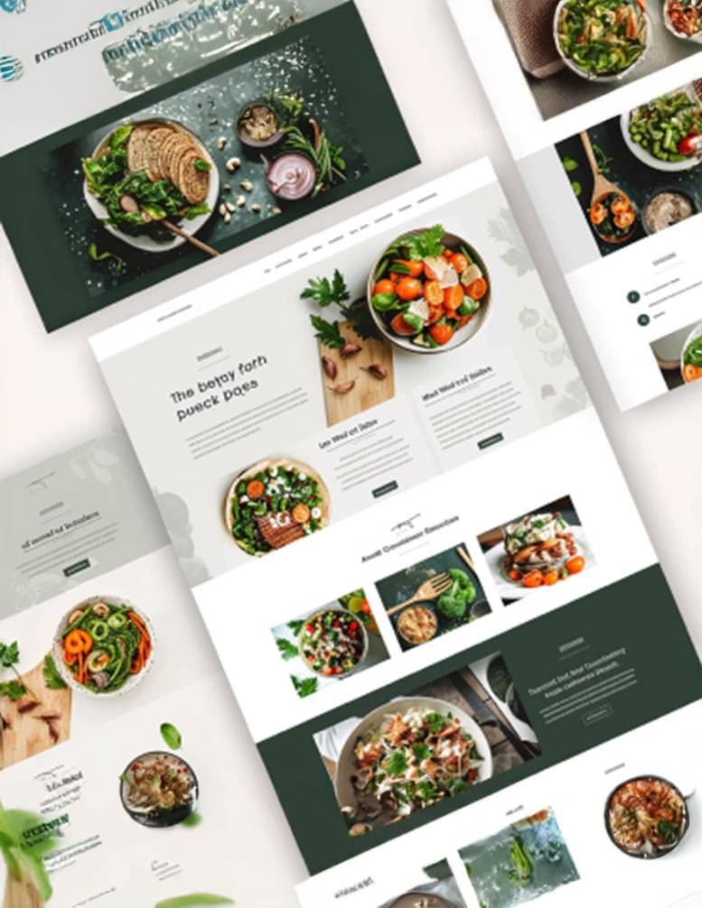 Visual design and motion arts at Arena Animation Modern visual design layout featuring food imagery and clean web composition